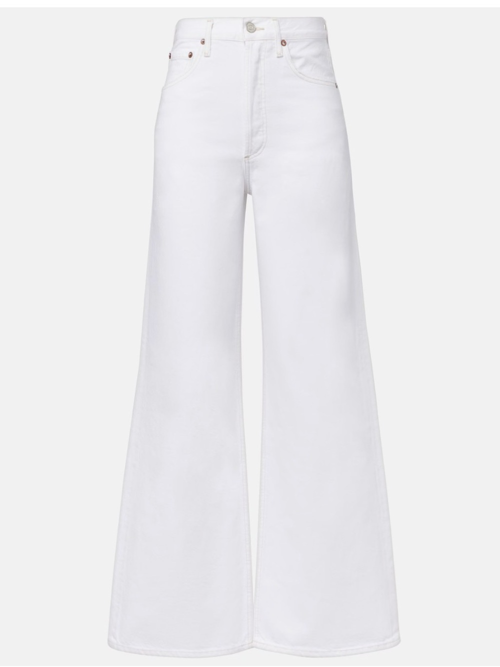 Agolde White Wide-Leg High-Rise Jeans